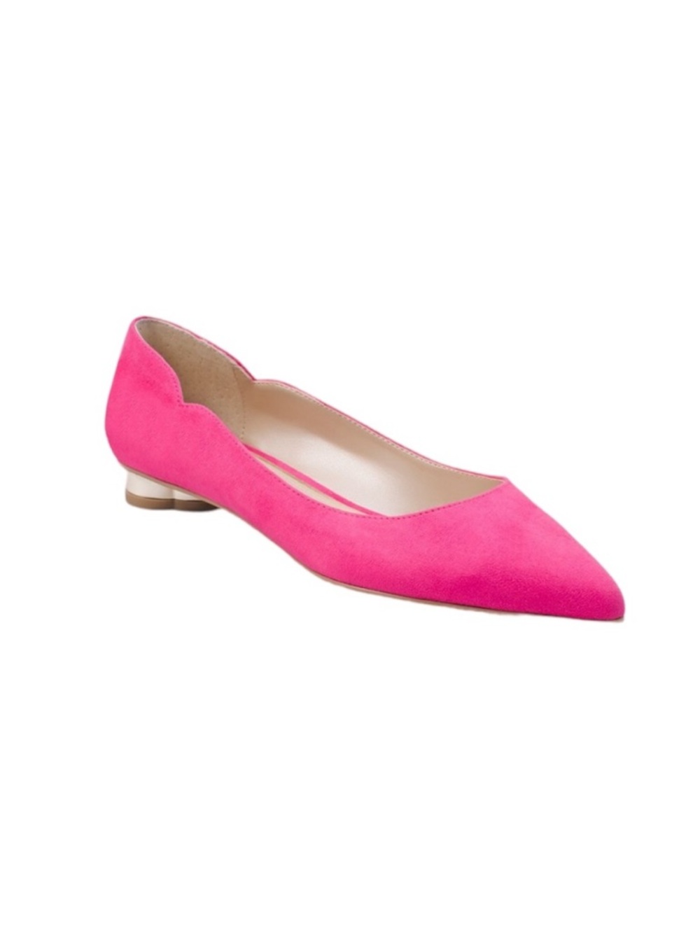 White House Black Market Bellamy Scalloped Pink Flat Size 6.5 - Picture 2 of 11